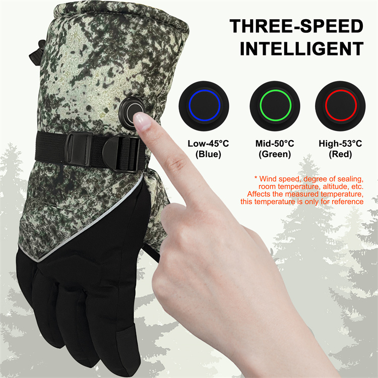 Waterproof Camouflage Heated Gloves Touchscreen for Winter MTECG014