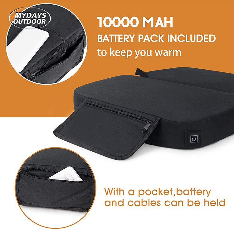 Portable Foldable Heated Stadium Cushion For Bleacher MTECC013