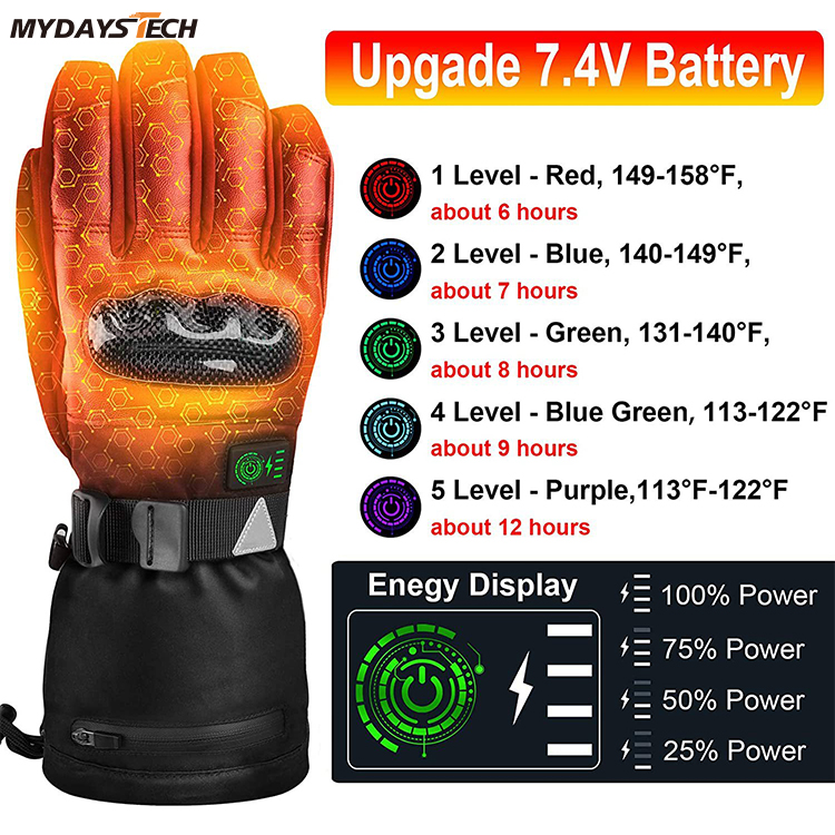 Electric Winter Heated Thermal Gloves for Climbing Hiking Cycling MTECG009